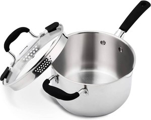 $40 Rorence 3.7 Quart Sauce Pan with Lid, Stainless Steel Saucepan for Cooking