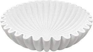 $36 YMXYJM Large Decorative Bowl, Modern Handicraft Bowls for Home Decor, Decorative Fruit Bowl for Kitchen Counter, Ruffle Bowl Decor, Stylish Key Bowl for Entry Table, White