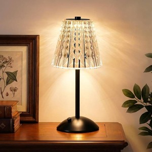 $24 Nusogon Rechargeable Cordless Table Lamp, Touch Control Crystal Desk Lamp