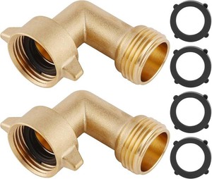90-Degree Hose Elbow For RVs   Solid Brass Construction (one rubber missing)