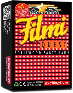 Bollywood Party Game for Adults & Teens - Filmi Quest Card Game with Trivia, Charades & Challenges, Indian Movie Game for Friends & Family, Game Night, Parties & Group Fun