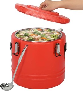 $93 lesolar 5 Gallon Insulated Soup Container with Spoon, Portable Food Warmer