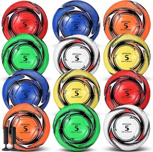 $73 12 Pcs Soccer Ball for Adult Bulk Official Size 4 5 with Pump