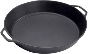 $70 Lodge Pre-Seasoned Cast Iron Skillet with Dual Loop Handles, 17 Inches