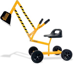$63 Stargo Kids Excavator Toy Sand Digger with All Terrain Rubber Wheels, Steel Sandbox Digger Toys for Boys, Sand Toys Ride On Excavator, Beach Toys