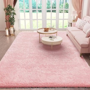 $60 Ophanie Pink Area Rugs for Bedroom Girls, 6x9 Kids Fluffy Fuzzy Furry Shag Carpet, Plush Soft Cute Baby Shaggy Bedside Indoor Floor Rug for Teen Dorm Decor, Nursery with Over 99 pcs Pile fibers