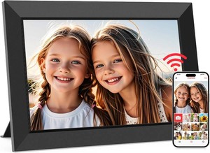 $70 Frameo 10.1 Inch WiFi Digital Picture Frame, Smart Cloud Electronic Photo Frame with HD IPS Touch Screen Slideshow 32GB Memory Auto-Rotate Wall Mount, Share PhotosVideos from Phone - Gifts for Mom