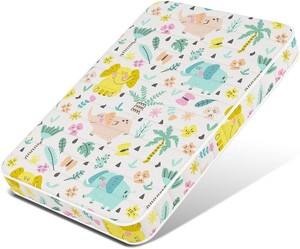 $40 3 Inch Mini Mattress, 38 Lx26 W Mattress, Toddler Mattress with No Gaps Edge Reinforcement High Density Foam, Odorless and Steady, Elephant