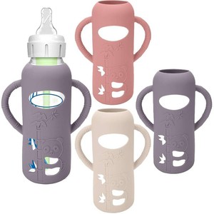 BUSOHA 3 Pack Silicone Sleeves for Dr Brown Glass Baby Bottles
