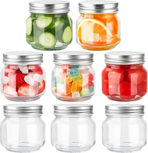 Glass Mason Jars with Lids Genuine Preserve Canning Jar 8oz 8 Pack