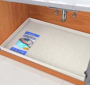 $33 SIKADEER Waterproof Under Sink Mat Silicone 25x19, Kitchen Cabinet Liner