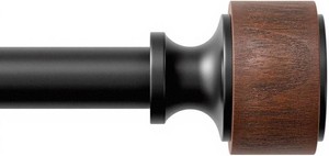 $30 Wood Curtain Rods for Windows 48 to 84 Inch, 1 Diameter Drapery Rod with Imitation Wood Grain Finials, Adjustable Heavy Duty Curtain Rod Set, IndoorOutdoor Modern Curtains Rods