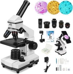 $73 Microscope for Adults ProfessionalCompound Microscope for Kids 8-12,100X-2000X Kids Microscope Kit with Prepared Microscope Slides and Covers,Plant Stereo Microscopes for Kids Homeschool Lab