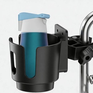 Aluminum Clamp Cup Holder for 0.6-1.5 Boat & Wheelchair Tubes, Fits 3.38