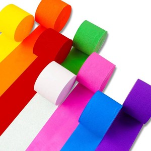 PartyWoo Rainbow Crepe Paper Streamers 8pcs 656 FT Rainbow Streamers