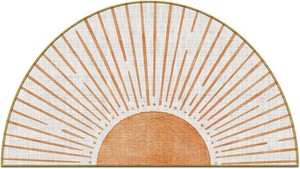 $22 Mingnei Boho Mid Century Sun Linen Doormat Door Mat for Home Kitchen Entrance, Bohemian Sun Door Mat, Bohemian Sunburst Sunshine Mats for House Front Outdoor Outside Entryway Rug 17x30 Welcome Mat