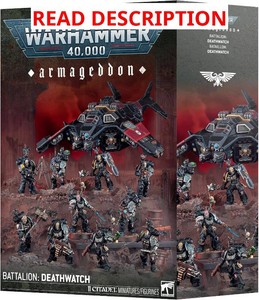 $170 Armageddon Battalion Deathwatch Box Set for Warhammer 40,000, 11 Miniatures Including Corvus Blackstar and Deathwatch Kill Team, Multipart Plastic Model Kit read description