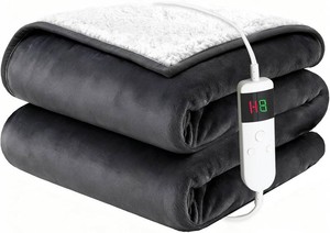 $51 Electric Blanket Heated Full, Soft Flannel 72x84 Heating Blanket with 8 Hours Auto Off 10 Fast Heating Levels Machine Washable Sherpa Heated Blanket with Overheating Protection