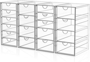 $44 Acrylic Makeup Organizer with 19 Drawers,Storage Drawer Organizer