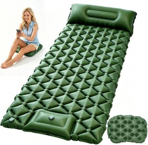 $33 Self Inflating Sleeping Pad for Camping with Seat Cushion, Single, Green