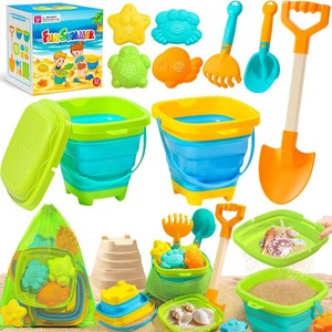 $20 DUDUCOFU Collapsible Beach Sand Toys for Kids, Collapsible Sand Bucket
