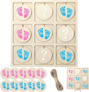 Geetery Gender Reveal Tic-Tac-Toe Table Board Game, Footprint