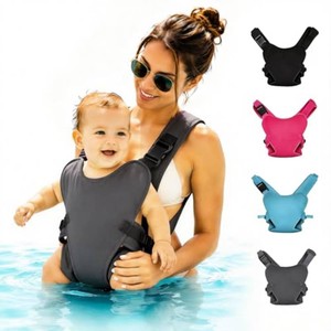 $50 Water Baby Carrier for Swimming, Ergonomic Waterproof Infant Chest Holder for Newborn Toddlers with Adjustable Straps, Lightweight Neoprene Baby Sling for Pool Beach Bath (Grey)