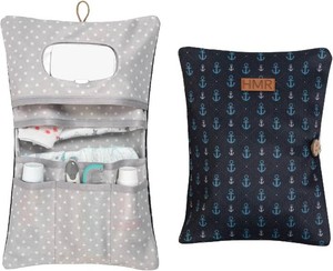 HAMUR Baby Diaper Bag Organizer   Compact & Foldable Stroller Pouch for Newborn Essentials  Travel-Friendly  Fits Boys & Girls (Anchor)