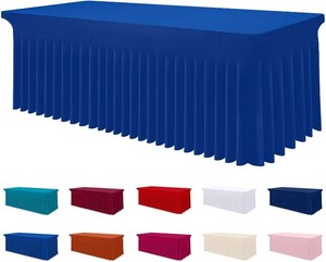 $29 Smiry Spandex Elastic Fitted Table Cloth Skirt for 6FT Rectangle Table