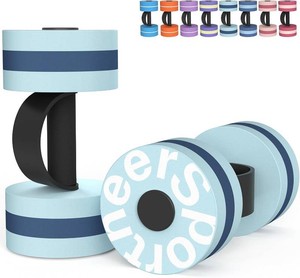 $33 Sportneer Water Weights Aquatic Exercise Dumbbells Water Dumbbell Aerobics Workouts Set of 2 EVA Foam Pool Weights Dumbbells Set Aqua Fitness Barbells Equipment for Water Aerobics Weight Loss