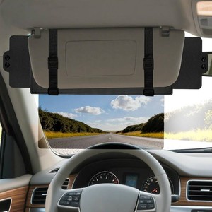 $24 Veharvim Sun Visor Extender for Car (Polarized, UV400, PC Lens, 2 Side Sunshade), Car Visor Extender Sun Blocker, Visor Extender Attachment, Anti-Glare for Safe Driving