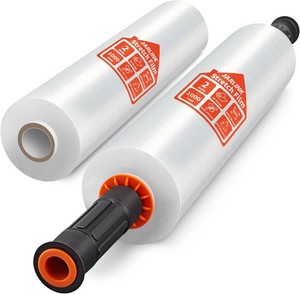 $36 JARLINK Stretch Film, 15 x 1000 Shrink Pallet Wrap WHandles, 60 Gauge