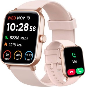 $60 Smart Watch for Women Android & iPhone, Alexa Built-in, IP68 Waterproof Activity Fitness Tracker with Bluetooth Call (AnswerMake), 1.8 Smartwatch with Heart RateSpO2Sleep Monitor, 100 Sports Mode