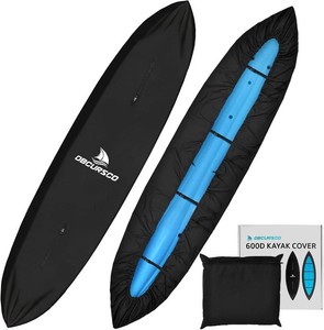 $52 Obcursco 600D Kayak Cover Waterproof, 9.3-16.5FT, Heavy Duty Canoe Cover