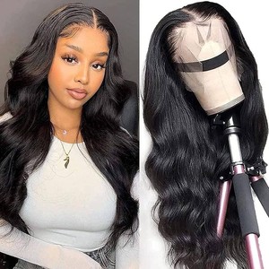 $48 Body Wave Lace Front Wigs Human Hair Pre Plucked 13x4 Lace Frontal Wigs Human Hair for Black Women 180% Density Brazilian Glueless Wigs Human Hair 26 Inch