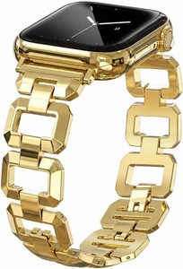 $22 JR.DM Gold Watch Bands for Women Compatible with Apple Watch 42mm(S321) 44mm 45mm 46mm 49mm Dressy Bracelet Designer Metal Chain Adjustable Strap for iWatch Series 1110987654SE321 Ultra