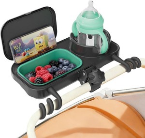 $25 Universal Stroller Snack Tray, Cup Holder & Removable Silicone Tray