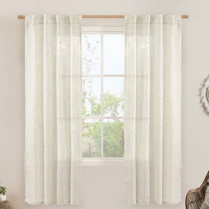 $29 LAMIT Light Filtering Linen Curtains 72 inches Long for Bedroom, 2 Panels