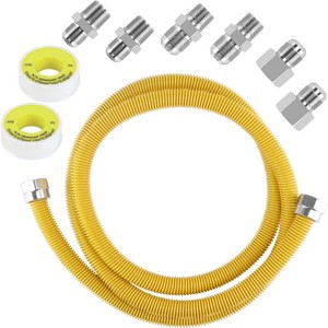 $25 72 Dryer Gas Line HoseFlexible Gas Line Kit with Connector12MIP 34FIP 34MIP,58 OD Gas Range Connector Kit for Gas Stove,Dryer,Water Heater-by MIFLUS