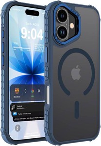 DEERLAMN Strong Magnetic Case for iPhone 17 6.3-Inch, Compatible with MagsafeMilitary Grade Drop Protection Translucent Matte Shockproof Protective Phone Cover-Frosted Blue