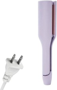 Curling Iron Hair Crimper Waver - Siman Song Beach Waves Curling Wand, Ionic Deep Waver Hair Curler Tool with Ceramic 2 Barrel for Women, Dual Voltage, Anti-Scald, Easy to Use, Purple