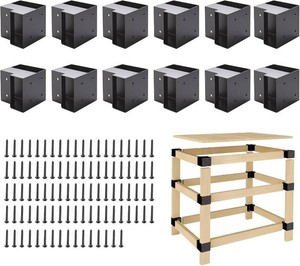 $90 Workbench Brackets Kit 12 PCS 3-Way Right Angle Corner Bracket Fit 2x4 Wood