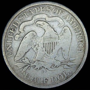 Better Date 1875-CC Seated Half Dollar, VG, details