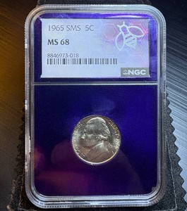 1965 Special Mint Set Nickel, NGC MS68, 1 of 468 - only 8 graded higher
