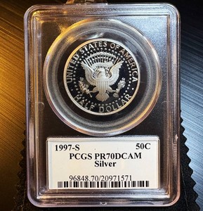 1997-S Proof Silver Kennedy Half Dollar, PCGS PR70 DCAM