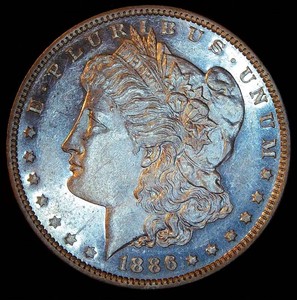 AU 1886-P Morgan Silver Dollar, SPL wFlashy Mirrors