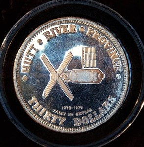 Scarce 1979 Hutt River Province $30 Tally Ho Skylab Commemorative, 500 Mintage, 1oz .999
