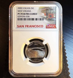 2005-S Silver West VA Quarter, NGC PF70 Ultra Cameo
