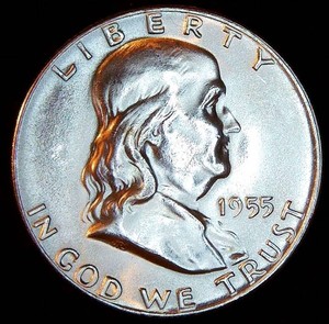 Uncirculated 1955 Bugs Bunny Franklin Half Dollar, Very Near Full Luster