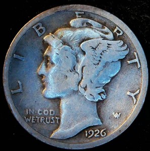 Semi-Key Date 1926-S Mercury Dime, Unaltered Surfaces